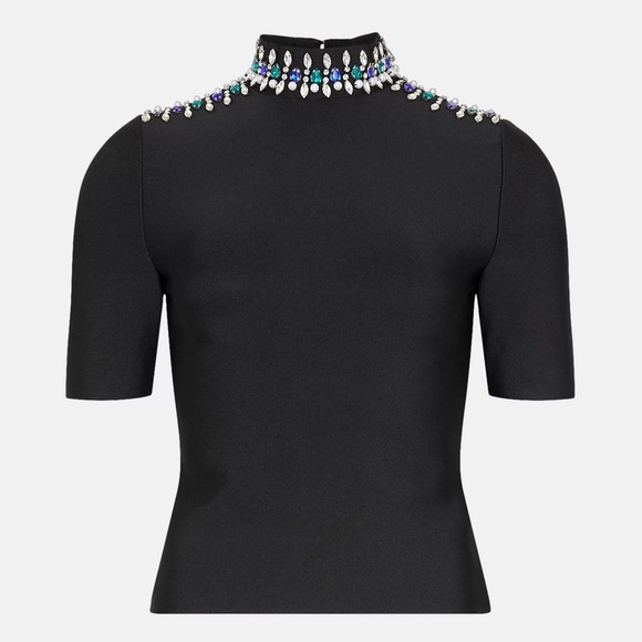 Karen Millen Embellished Bandage Knit Tee - Picture 1 of 8